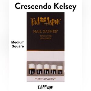 Red Aspen Nail Dashes, Crescendo Kelsey Medium Square. NIB